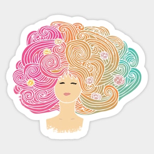 Disco Hair, Don't Care Sticker